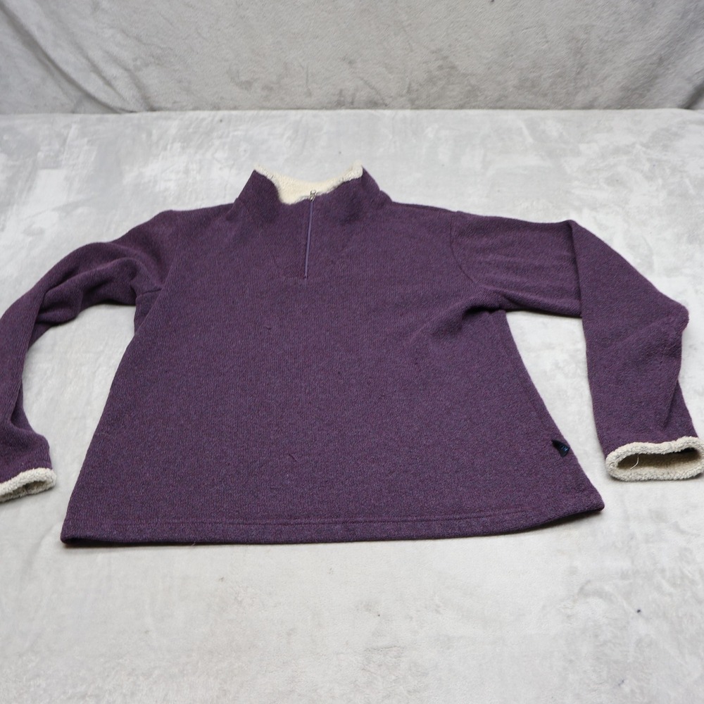 Kuhl Sweatshirt Womens Medium Purple Alfpaca Fleece Pullover 1/4 Zip Outdoor